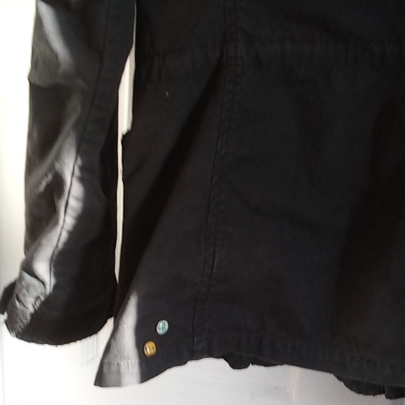 Womens TNA Military Jacket Size Small Cotton Army Cargo Coat Black Retro - Picture 12 of 16